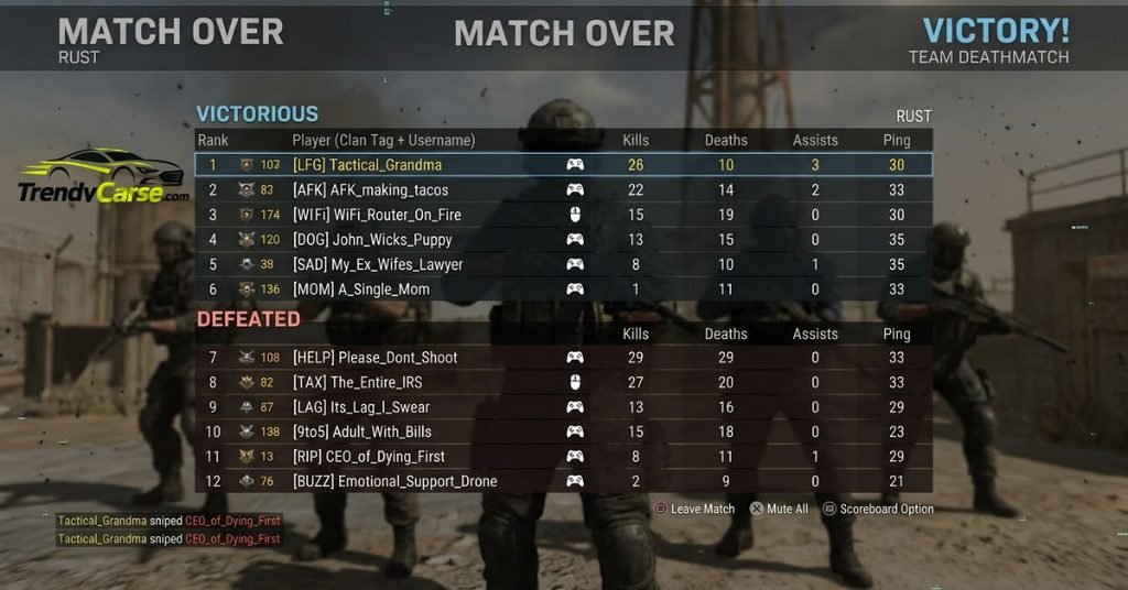 Funniest COD Names